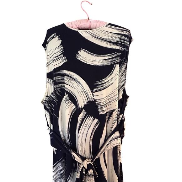 ELIZA J Women’s Blue White Jersey Knot Front Sleeveless Maxi Dress Plus Size 22 - Picture 6 of 10